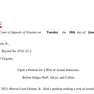 Read the Ruling by the Virginia Court of Appeals