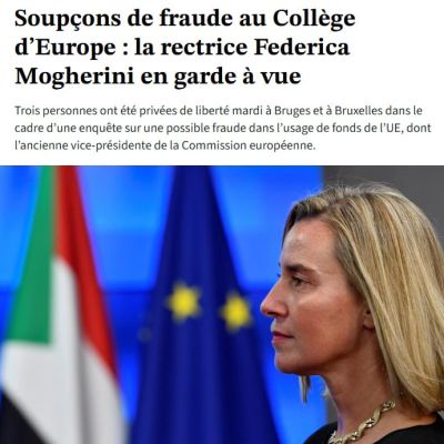 ‼️️Former EU High Representative for Foreign Affairs and Security Policy Federica Mogherini Detained on Fraud Suspicion, — Soir