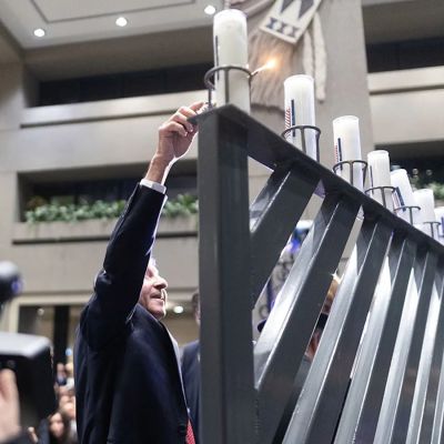 Calgarians gather at city hall for menorah lighting in celebration of Hanukkah