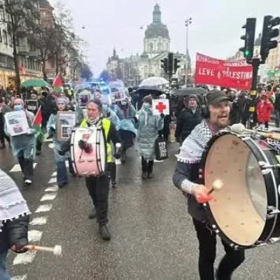 Protesters in Stockholm rally against Israeli ceasefire breaches