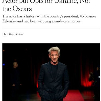 Vladimir Kornilov: Do you remember how I predicted to you a few days ago that actor Sean Penn would probably put on some kind of political show during the Oscars and receive an Oscar as a “Great Military Leader”? I also..
