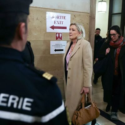 Le Pen’s bid for French presidency at risk as court upholds conviction