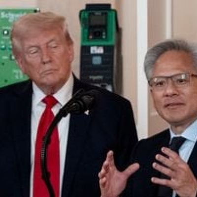 Trump calls Nvidia's Jensen Huang onstage, dismisses AI safety as a hoax