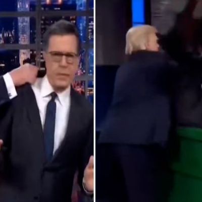 Video: Trump tosses Stephen Colbert into dumpster in AI-generated clip, dances to YMCA – The Tribune