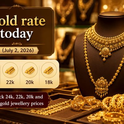 Gold rate today (July 2, 2026): Check 24k, 22k, 20k and 18k gold jewellery prices from Joyalukkas, Malabar Gold & Diamonds, Tanishq & IBJA in Delhi, Mumbai, Hyderabad, other cities