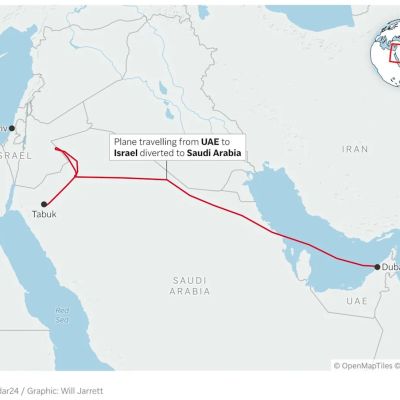 An Israel-bound plane diverts to Saudi Arabia for emergency landing and other Mideast developments