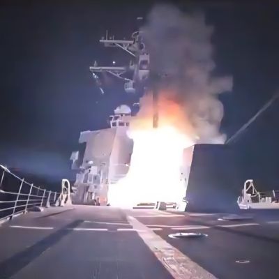 American warship launches missiles at targets in Africa