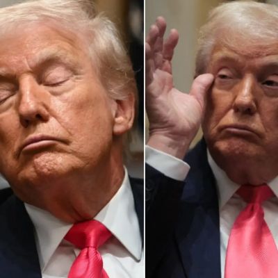 Trump slams ‘sleepy Joe’ during cabinet meeting – then sleeps | WATCH viral moments