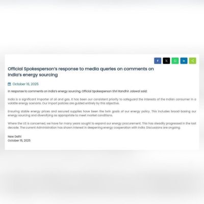 India responds after Trump says ‘PM Modi has assured me India will stop buying Russian oil’