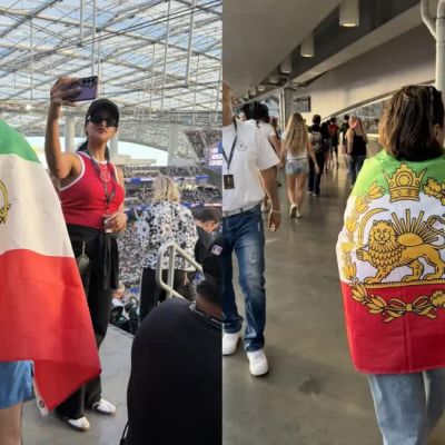 Iran supporters display banned pre-revolutionary flag at FIFA World Cup match vs New Zealand