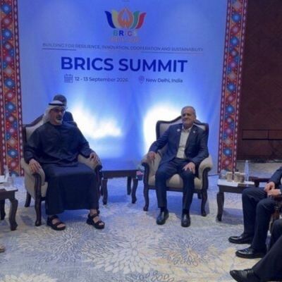 Iran President meets UAE Crown Prince on BRICS sidelines after Delhi declaration stresses dialogue to end West Asia war