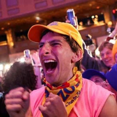 In pictures: New Yorkers rejoice after Mamdani’s mayoral election triumph