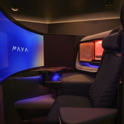 New airplane business class seat design has huge 45-inch TV screen