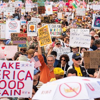 ‘No Kings’ protests against Trump bring a street party vibe to American cities