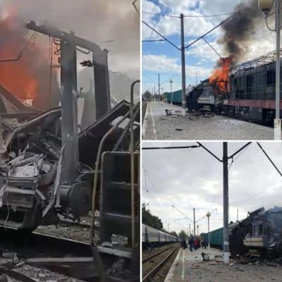 Russia launches ‘savage’ drone strike on Ukraine railway station