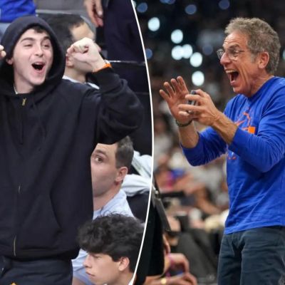 Timothee Chalamet, Ben Stiller have joyous embrace as Knicks survive Game 2