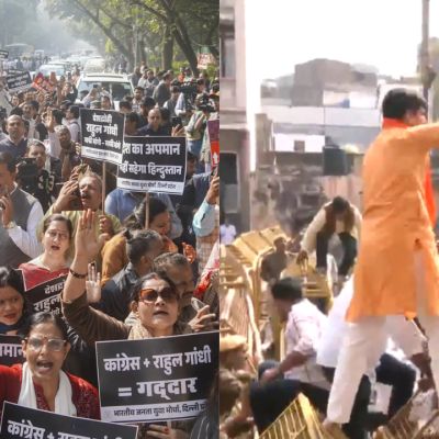 BJP protests nationwide in response to Congress' 'topless' AI Summit protest; four IYC leaders arrested | India News - The Times of India