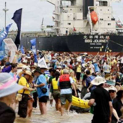 Arrests made as protesters block coal shipping lane