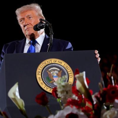 Trump mocks trans athletes in women’s sports to roaring applause at Alabama commencement speech