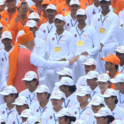 Independence Day 2025: PM Modi interacts with children at Red Fort