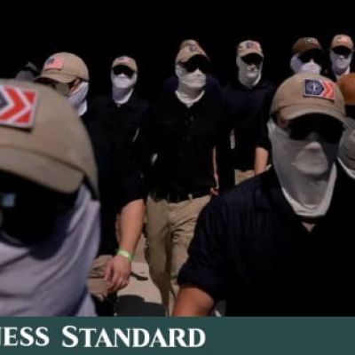 White nationalist group Patriot Front stages march in Washington