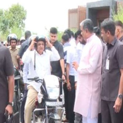 Gujarat CM Bhupendra Patel joins ‘Seva Sankalp Abhiyan’ bike yatra
