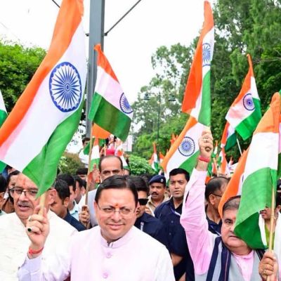 CM Dhami leads ‘Har Ghar Tiranga Yatra’ in Dehradun, urges patriotism