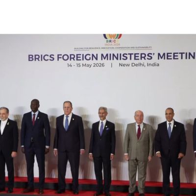 Jaishankar, Lavrov join BRICS ministers for family photo in New Delhi