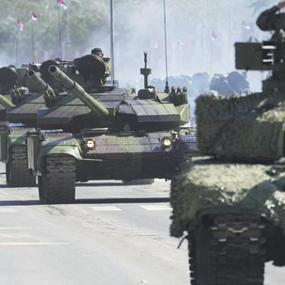 Serbia stages a large military parade to showcase tanks, jets and…