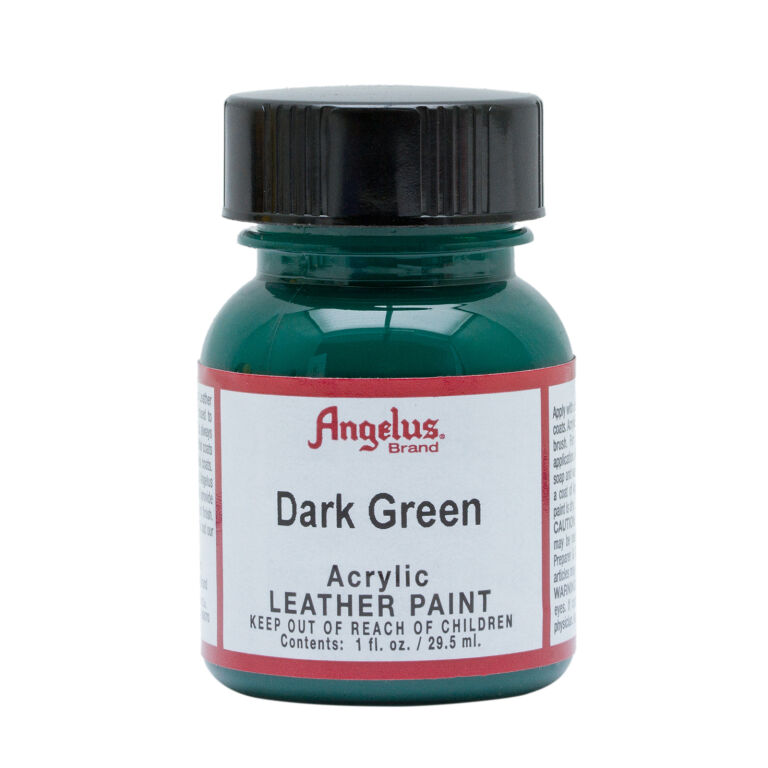 1oz Dark Green Leather Paint by Angelus Shoe Polish - Raw Materials Art