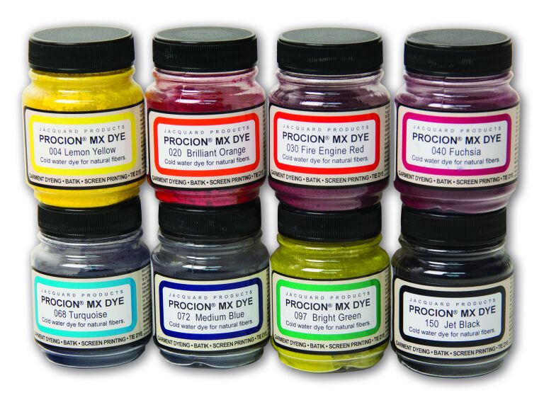 8color 2/3oz Procion MX Dye Set by Jacquard Raw Materials Art Supplies