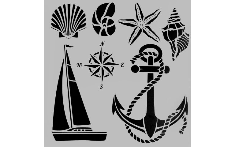 12x12 Nautical Stencil by PA Essentials - Raw Materials Art Supplies