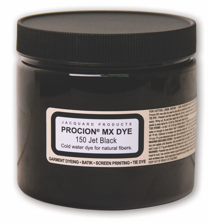 8oz Jet Black Procion MX Dye by Jacquard Raw Materials Art Supplies