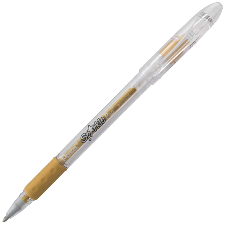 1mm Gold Light Gold Sparkle Pop Metallic Gel Pen By Pentel - Raw 