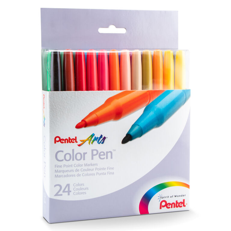 24-color Color Pen Set by Pentel - Raw Materials Art Supplies