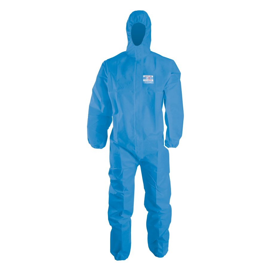 Chemdefend 110 blauw Disposable Coverall Type 5+6, blauw