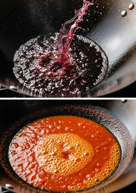 Acidic ingredients affecting wok seasoning