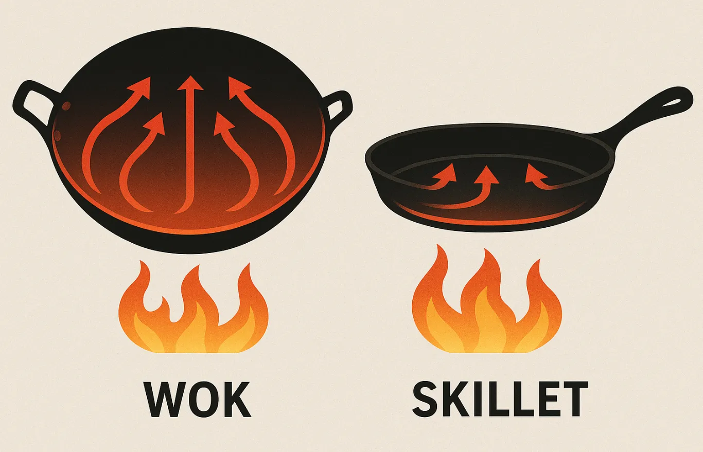 Heat Distribution in Wok Cooking