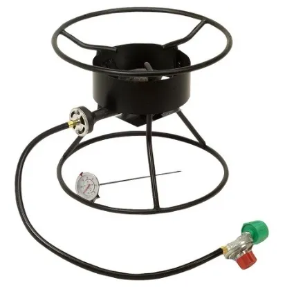 Complete outdoor wok cooking station with propane tank and burner