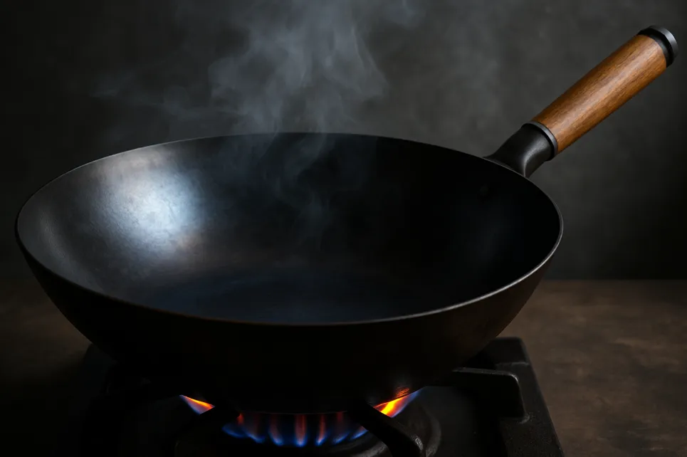 Wok preheating for seasoning