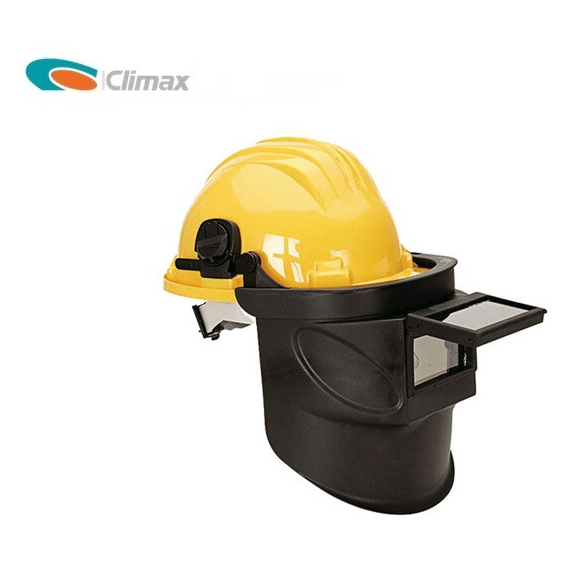 Climax 415-A Helm Gelb + Schweißerschutzschild 110x55