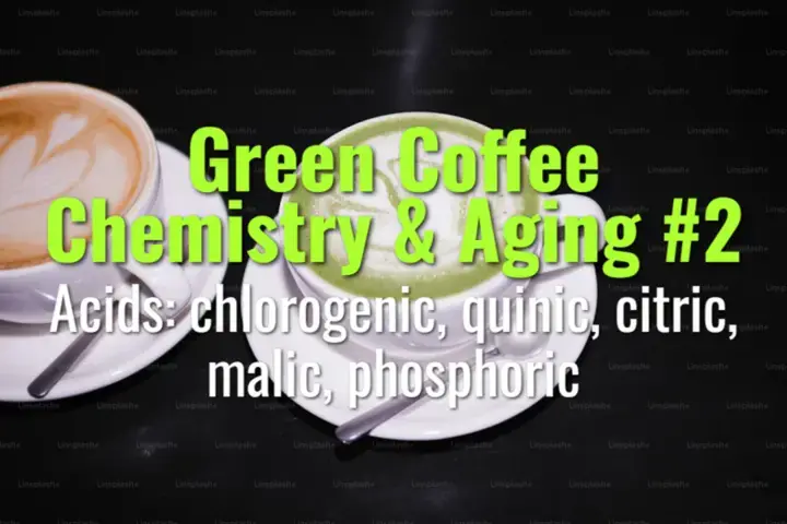 Acids: chlorogenic, quinic, citric, malic, phosphoric