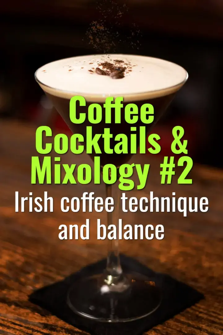 Irish coffee technique and balance