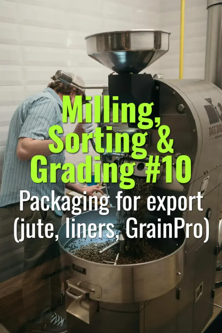Packaging for export (jute, liners, GrainPro)