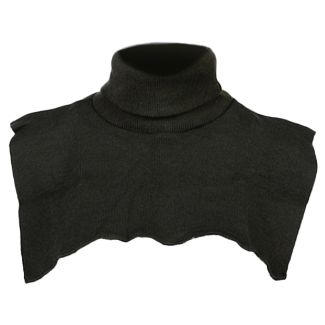 Col met rug- en borstflap acryl zwart