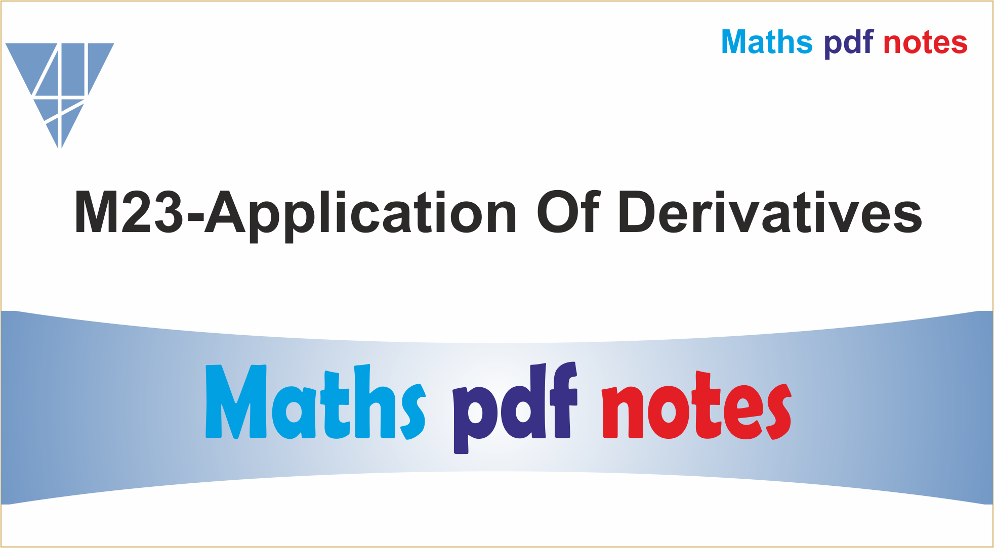 M23-Application of Derivatives