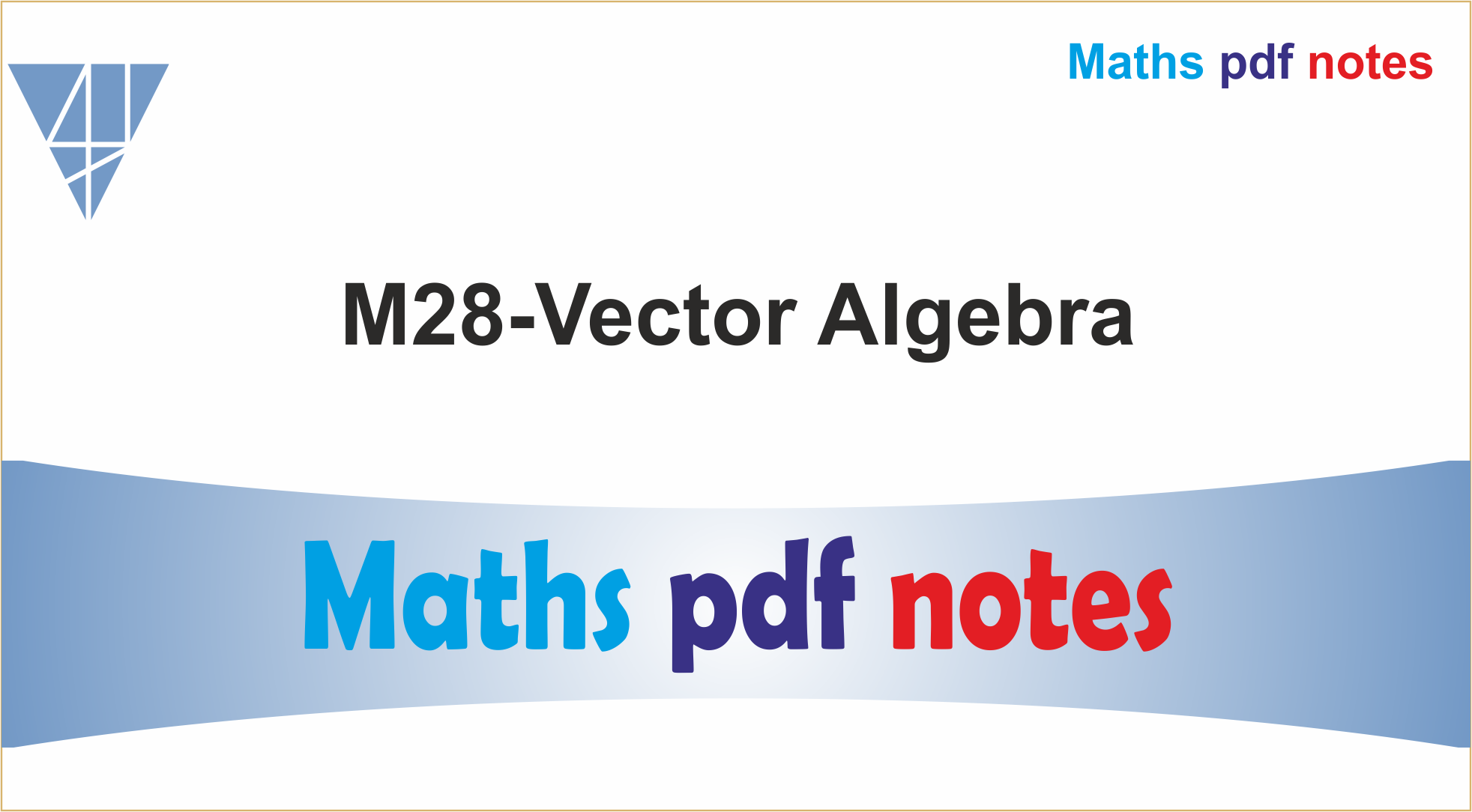 M28-Vector Algebra