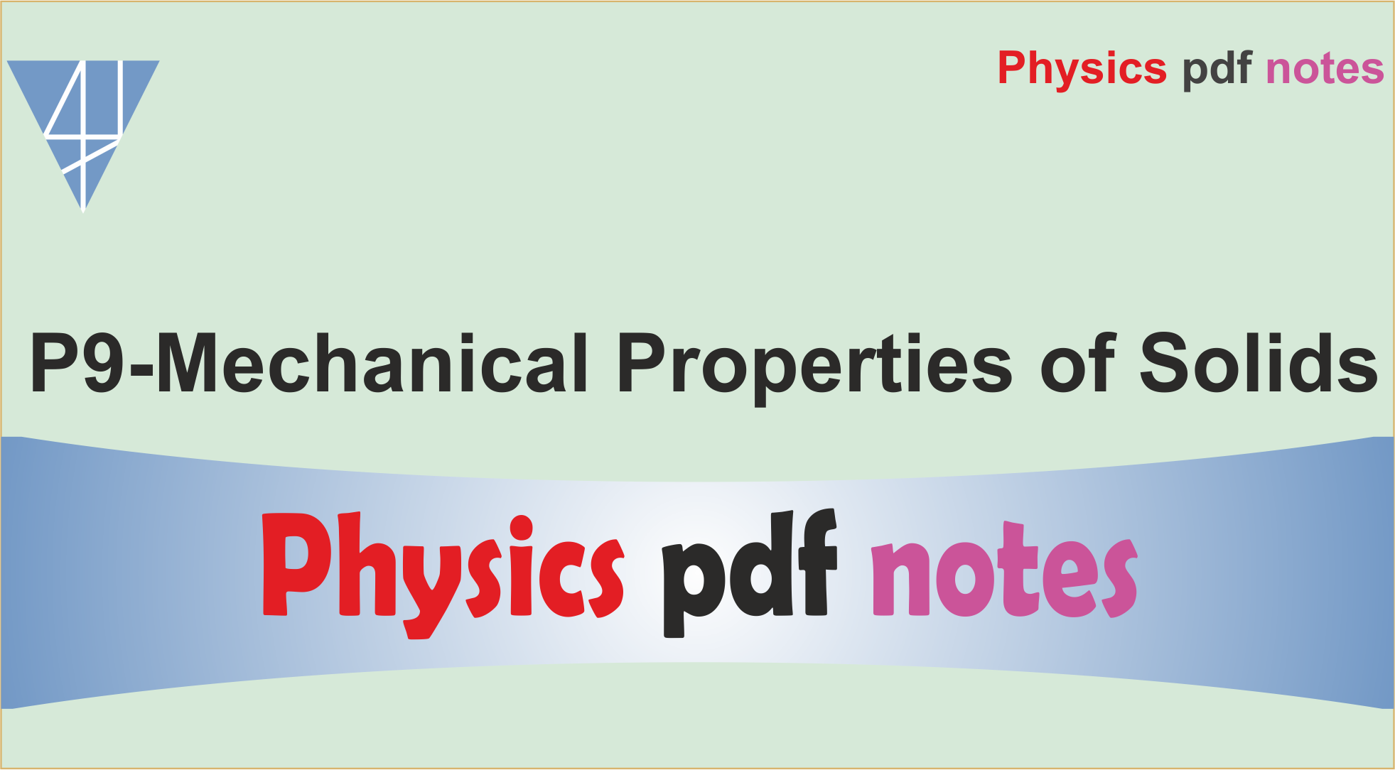 P9-Mechanical Properties of Solids