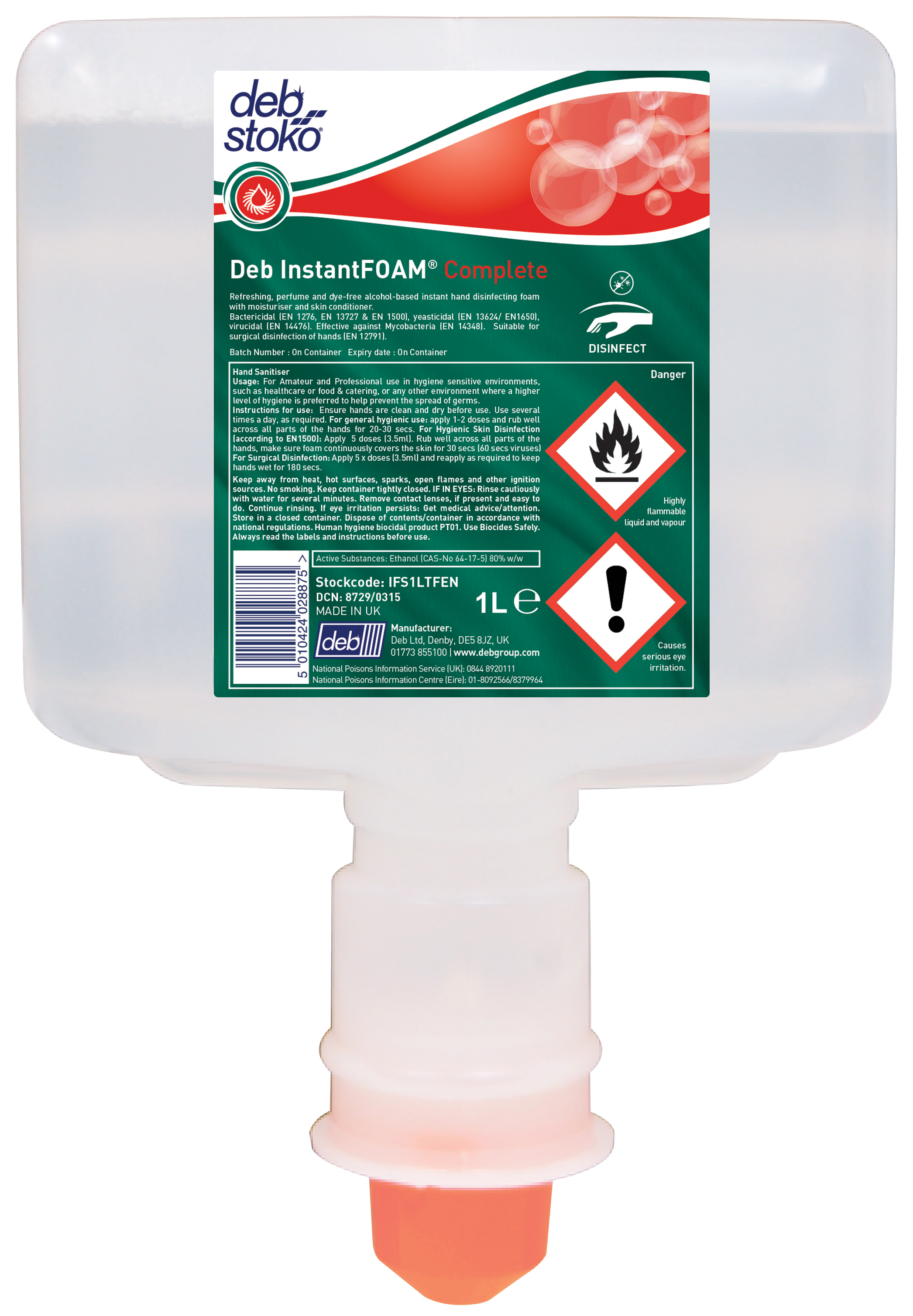 Deb Stoko InstantFOAM Complete handdesinfectiemiddel - BE