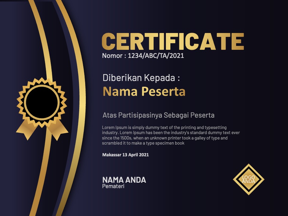 Download Template Sertifikat Dalam Format PPT Download Template Sertifikat Dalam Format PPT